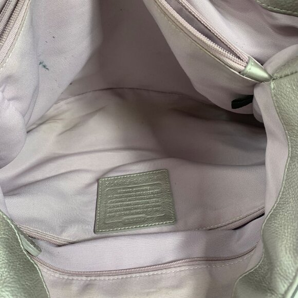 Coach Lynn Soho Signature C Jacquard Tote Bag Purse Metallic Silver F18912 + Fob - Picture 14 of 16